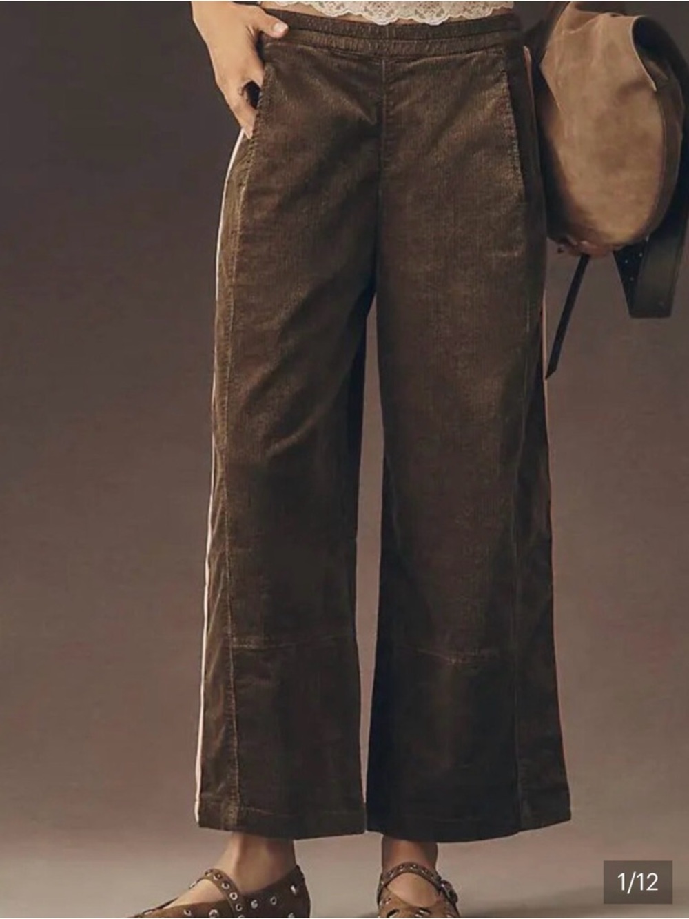 Pilcro Izzie Moss Corduroy Barrel Pants Large Tall